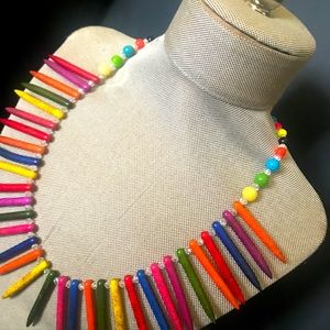 Multi spikes very colorful necklace with a touch of bling.
